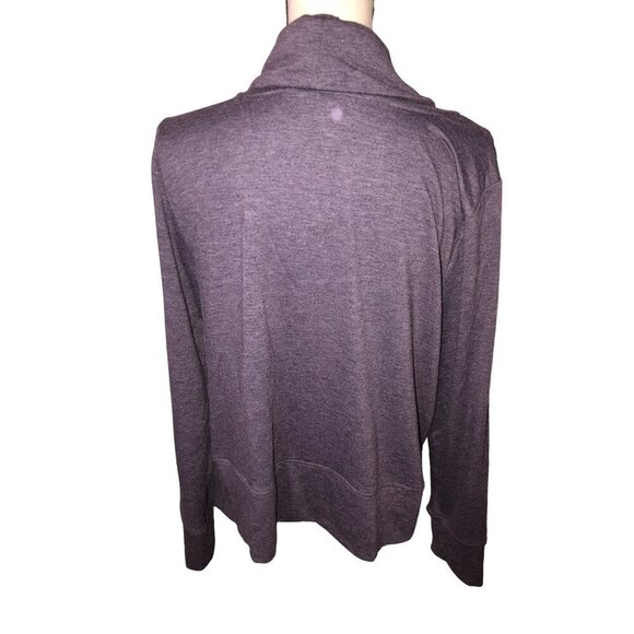 Yogalicious Womens Purple Cowl Neck Pullover Sweater Size L Relaxed Sweatshirt - Picture 4 of 7